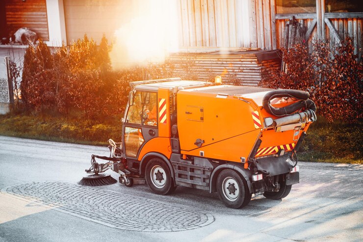 sweeper truck for parking lot